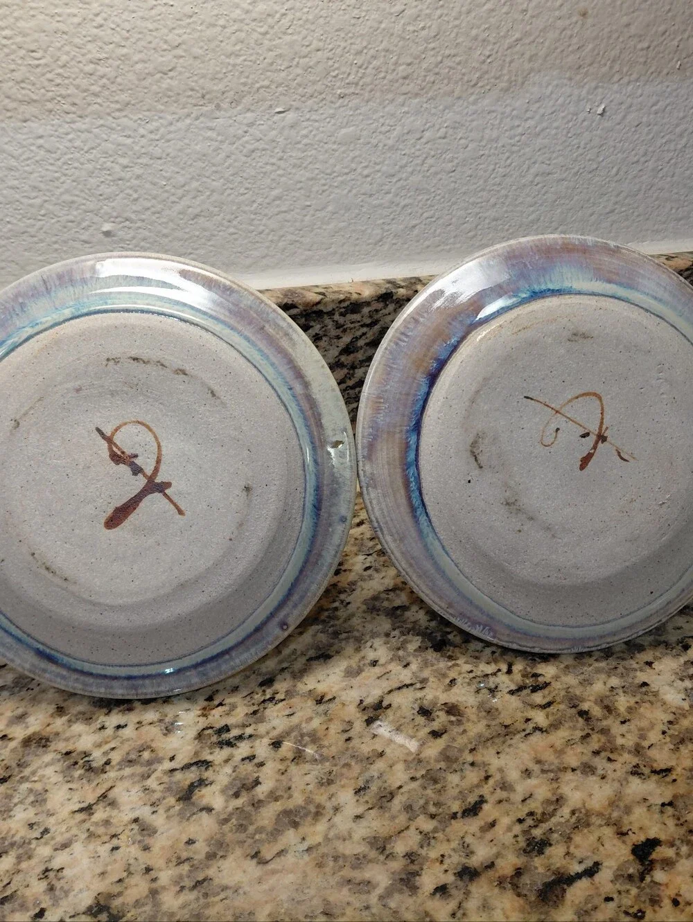 Studio Pottery Glazed Chamberstick Candle Holders Set Of 2 - Picture 6 of 6